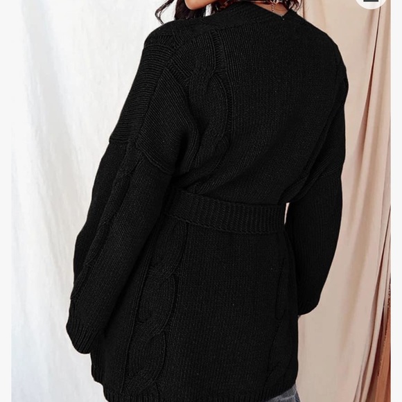 🔥 Womens Open Front Chunky Cable Knit Cardigan Sweaters Long Sleeve Loose - Picture 8 of 9